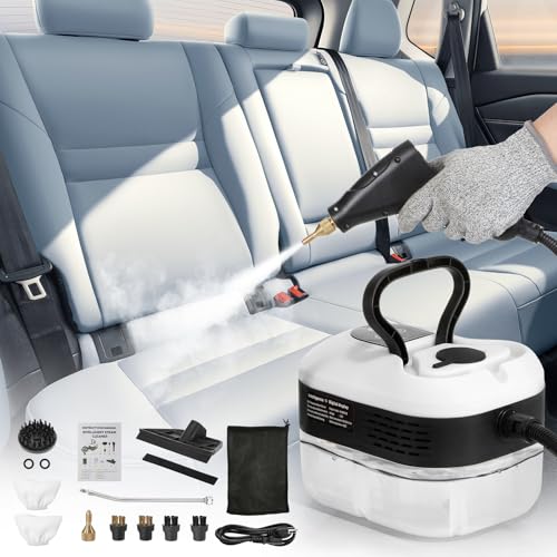 BEAMNOVA 1.2L Car Steam Cleaner, Handheld Pressurized Car Steamer, White - color: White