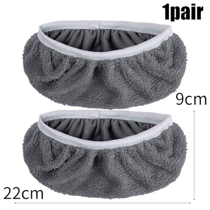 2IN1 Reusable Mop Mat Floor Sweeping Mops Fill Household Cleaning Tools Dust Mop Cloth Dry and Wet Use Shoe Cover,22*9cm (Grey,2pcs) - color: Grey,2pcs