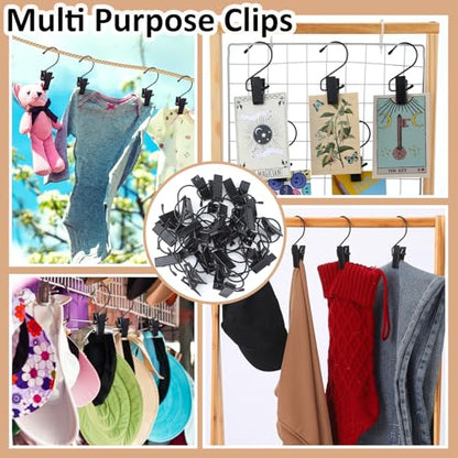 50 Pcs Boot Hangers Clips for Closet 4.3 Inch Black Pants Hooks