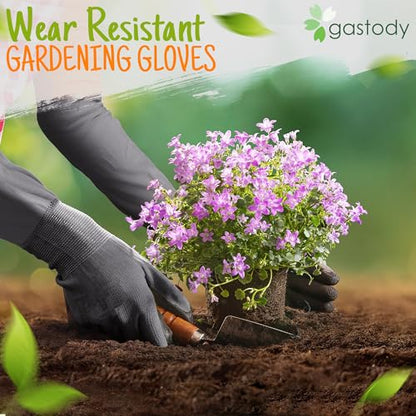 Long Sleeve Gardening Gloves for Women & Men, Long Cuff Garden Gloves - color: Black and Grey, size: X-Large