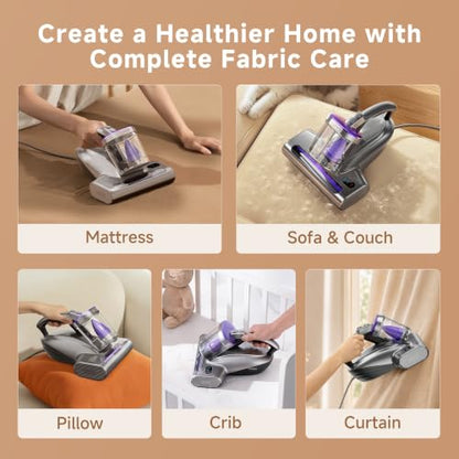 uwant 18Kpa Mattress Vacuum Cleaner 60000RPM Tap Bed Vacuum Set of 1