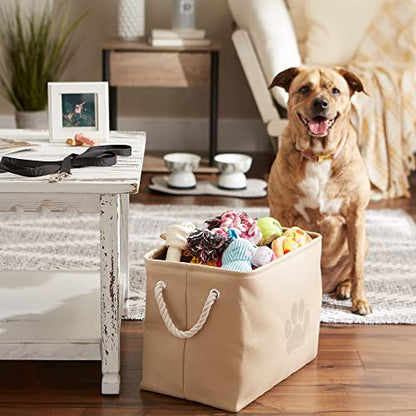 Bone Dry Pet Storage Collection Collapsible Bin, Medium Rectangle, Taupe - color: Taupe, size: Medium Rectangle