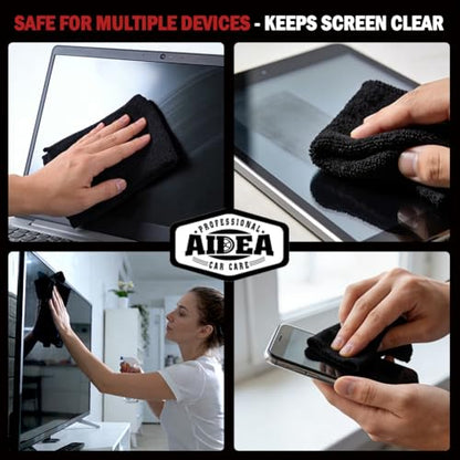 AIDEA Microfiber Cleaning Cloth-10PK, Black Microfiber Towels,12"×12" - color: Black, size: 10PK