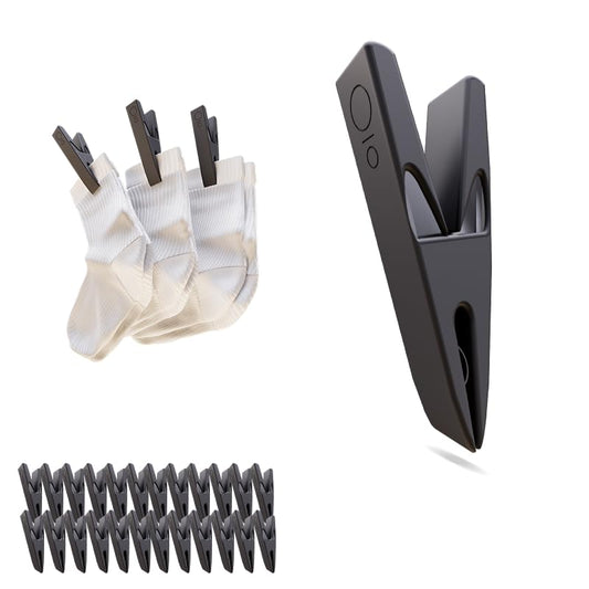 MYCLIPit Sock Clips – Keeps Socks Together During Laundry – Stainless Steel Laundry Clips with Rubber Guard – Keeps Socks Paired, No More Lost Socks, Saves Time – Black, 24ct - color: Black, size: 24ct