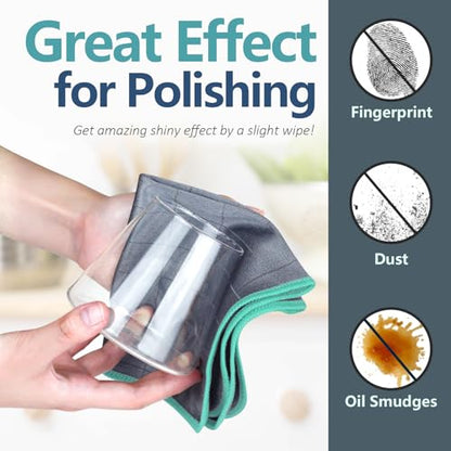 Airlab Glass Polishing Streak Free Miracle Cleaning Cloth, Grey-Green - color: Grey-green