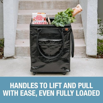 CleverMade Rolling Tote Bag With Wheels, 90L, 75 lb, Gunmetal - color: Gunmetal