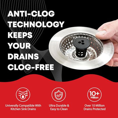 SinkShroom Revolutionary Clog-Free Sink Strainer Basket with Stopper, Stainless Steel - size: 1-Pack, style: Strainer with Stopper