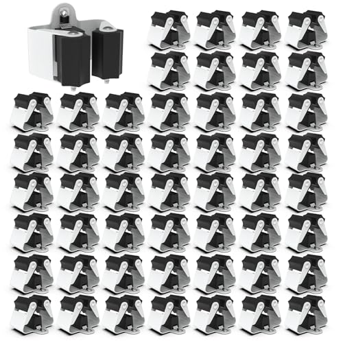3-H Broom Holder Wall Mount 50 Pack, Stainless Steel Mop Hanger with Screws - color: Matte Black, size: 50