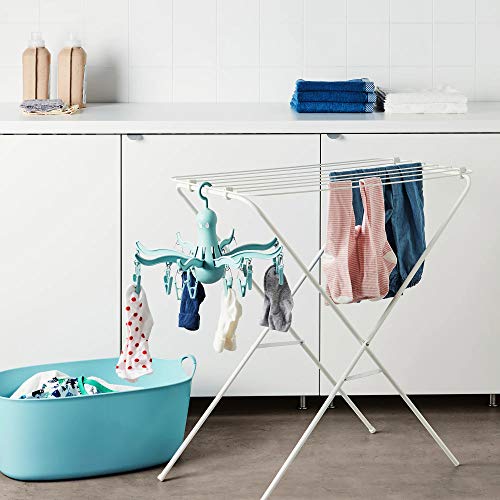 IKEA ASIA PRESSA Hanging Dryer 16 Clothes pegs Turquoise