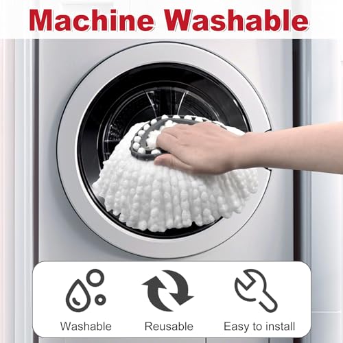 Spin Mop Handle,Mop Replace Heads,Brush and Base Compatible with O Cedar EasyWring 1 Tank,2 Microfiber Mop Refills and Brush,4-Section 30-58" Mop Handle,Mop Base Combo Set for Wet/Dry Floor Cleaning - size: 1Handle+2Refills+1Base+2Scrub Brush（1 Tank Syste
