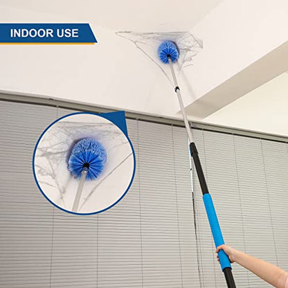 VITEVER Twist-On Cobweb Duster Head Brush, Fits Standard 3/4 inch Threaded Poles, Attachment Spider Web Duster Brush for Outdoor & Indoor Cleaning - size: 6.5 inches
