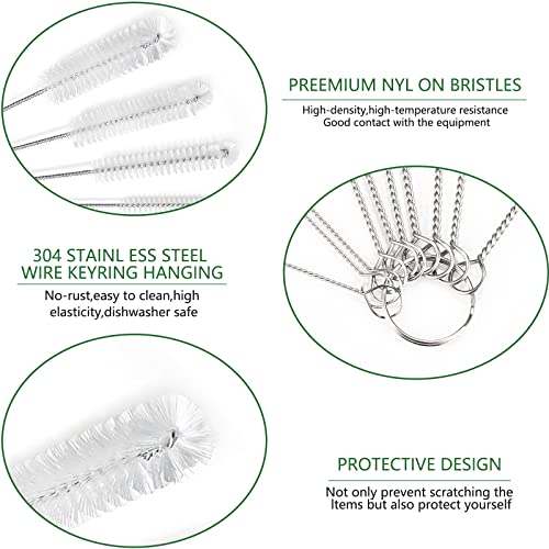 CiaraQ Bottle Cleaning Brushes, 8 Inch Nylon Tube Brush Set - color: White, size: 8.0 Inch (13pcs)
