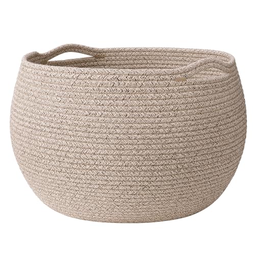 Goodpick Large Toy Storage Basket for Kids, Round, 15.7" x 10.5", Jute - color: Light Brown, size: 15.7"D x 10.5"H