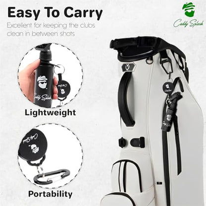 Caddy Splash Golf Club Groove Brush Cleaner with Water, Retractable Clip