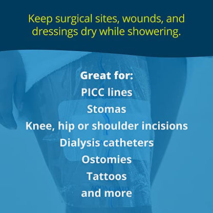 AquaGuard Wound Cover for Showering, 10 in x 12 in, 98 Shower Sheets - size: 10" x 12", style: Case of 98 Sheets