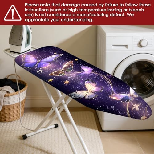 Nuxovilar Starry Butterfly Cotton Ironing Board Cover 15x54 Fabric - color: Ylu01195
