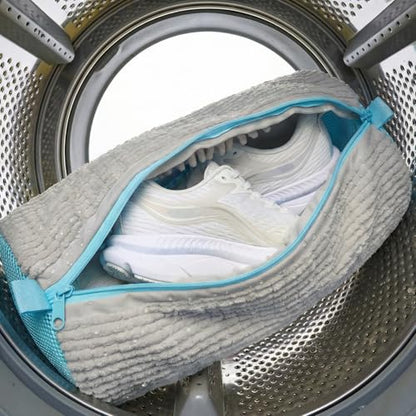 Shoe Washing Bag for Washing Machine, Reusable Laundry Bag for Sneakers, Socks, Gym Shoes Fast Wash, Travel, Dorm Room Essentials (Grey) - color: Grey