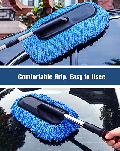 YeewayVeh Car Duster, Scratch-Free Microfiber Cleaning Brush, Blue - color: Blue, size: 1 Pack