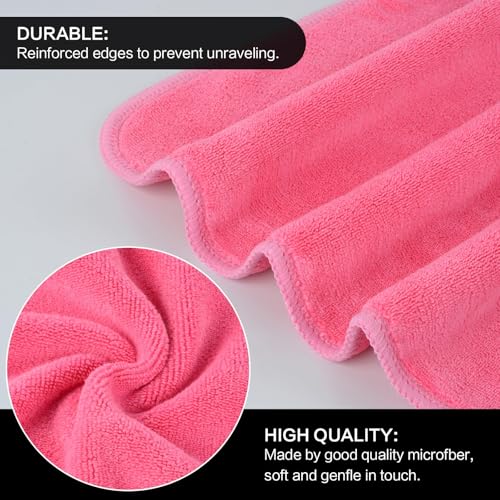 SINLAND Microfiber Facial Cloths Fast Drying Washcloth 12inch x 12inch Dark pink 6 pack - color: Dark Pink, size: 1 Count (Pack of 6)