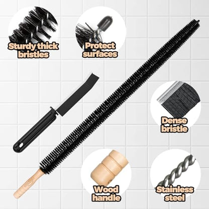 Holikme Dryer Vent Cleaner Kit 8 Pack - Household Cleaning Supplies,Long Flexible Refrigerator Coil Brush Radiator Brush,Dryer Lint Brush Home Essentials for Lint Trap Dust Vacuum Brush - size: Long 8Pack
