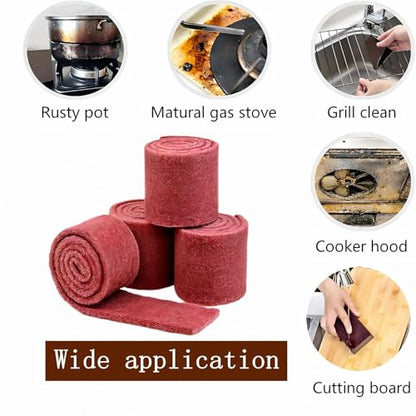 4Pcs Sandpaper Roll,Scouring Pad,3.5"x39.9" Each