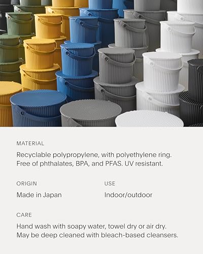 Hachiman Extra Large Bucket, 5.3 Gallon Heavy Duty Bucket with Lid & Handle - color: Garden Green, size: Extra Large