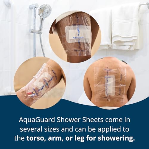 AquaGuard Wound Cover for Showering, 12 in x 24 in, 98 Shower Sheets - size: 12" x 24", style: Case of 98 Sheets