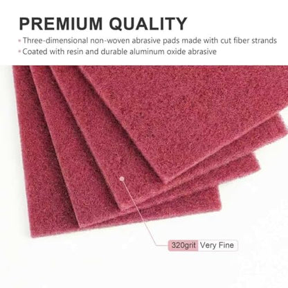 5" x 8" Scuff Pad Maroon 6 Pack - Scuffing, Scouring, Sanding, Paint Primer Prep Adhesion Scratch - Surface Preparation Automotive Car Auto Body Woodworking 7447 - color: Maroon, size: 6 pcs (5" x 8")