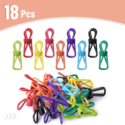 Mr. Pen- PVC-Coated Utility Clips, 2 Inch, 18 Pack, Colorful - color: Vibrant