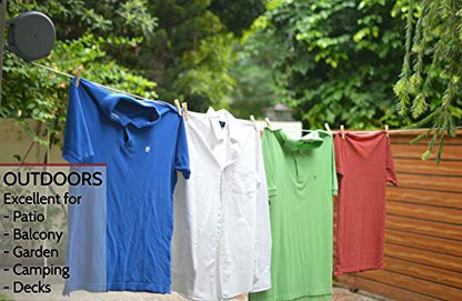 Retractable Clothesline - Heavy Duty Indoor & Outdoor Clothes Line, 45 Feet - style: Grey