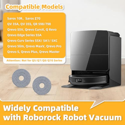 LOVECO 8 Pack Mop Pads Compatible with Roborock Qrevo Series Robot Vacuum