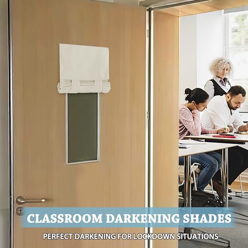 RYB HOME Faux Linen Blended Curtain for Classroom Glass Window, Light Filtering Small Door Window Draperys Privacy for Kitchen Dinning Home,1 Panel, 12W x 40L inches,Linen - color: Linen, size: 12"W x 40"L (Pack of 1)