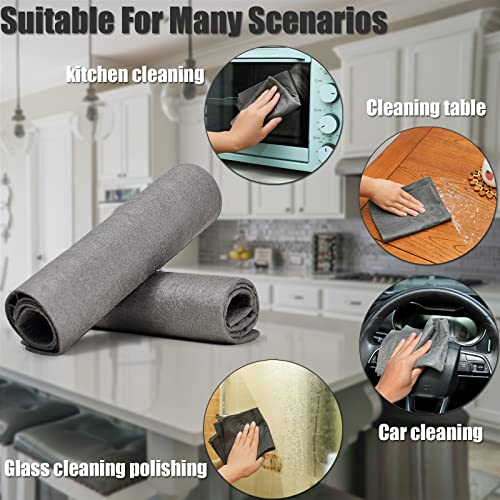 KTT Microfiber Cleaning Cloth, 12" x 16", 8 Pack - color: Dark Grey 8p