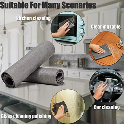 KTT Microfiber Cleaning Cloth, 12" x 16", 8 Pack - color: Dark Grey 8p