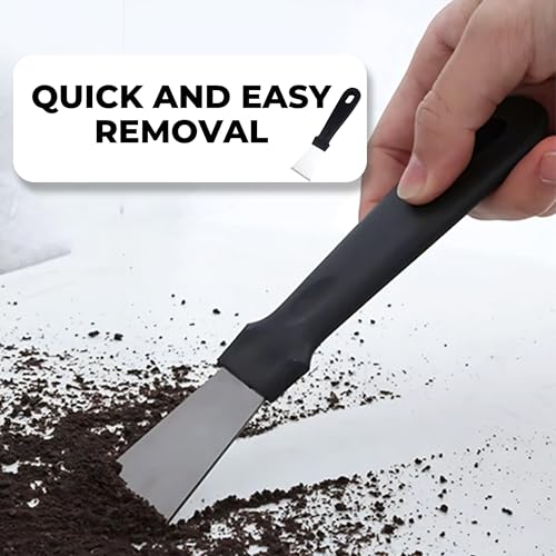 Glass Stove Curved Edge Scraper Flexible Black Straight Tool for Grease and Residue Removal - color: Black, size: Straight