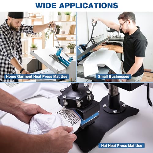 6PCS Silicone Heat Press Pad (1/8"x3.35"x7.87"+3/16"x3.35"x7.87"+3/16"x2.56"x6.5") Heat Press Cover Mat Heat Resistant to 536°F for Hat HTV Transfer Vinyl Ironing DIY Small Business Home Use - color: Grey-6PCS 3Size