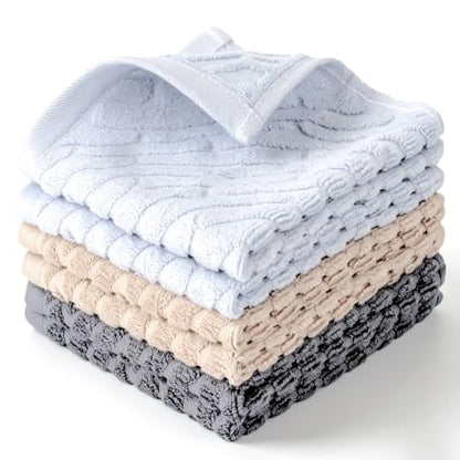 100% Cotton Kitchen Towels Set, 6 Pack Dish Cloths & Dish Towels - size: 13.5×13.5inches