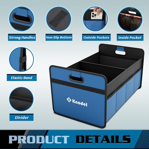 K KNODEL Foldable Trunk Storage Organizer for Car and Suv (Medium, Blue) - color: Blue, size: Medium