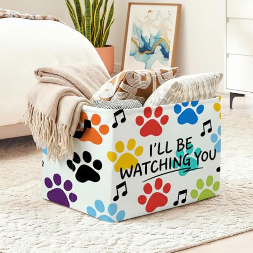 Cute Dog Paw Foldable Laundry Basket Hamper with Handles, 56L Large Capacity Toy Storage Organizer, Collapsible Clothes Hamper for Home Decor and Bedroom Organization. - color: Cute Dog Paw