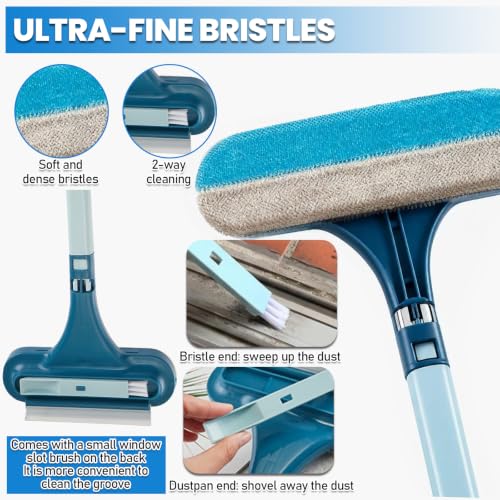 Window Screen Cleaning Brush,Upgraded 2-in-1 Window Screen Cleaner Tool