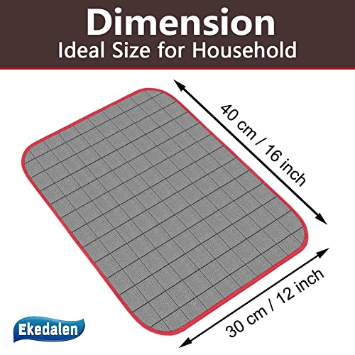 Ekedalen Microfiber Cleaning Cloth Lint Free Glass Polish, Red-Dark Grey - color: Red-dark Grey