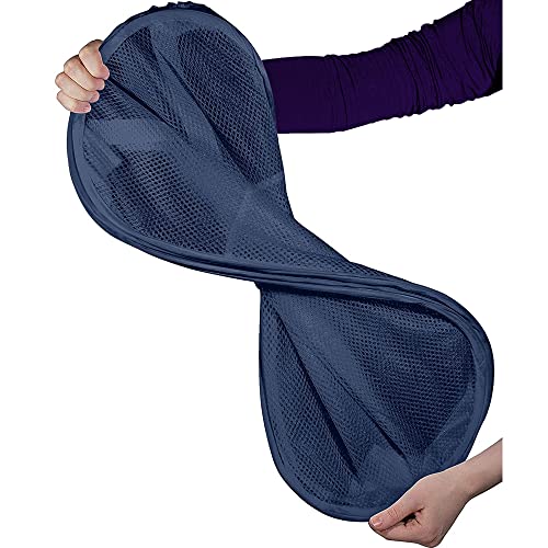 BATTOO Deluxe Strong Mesh Pop up Laundry Hamper Basket with Side Pocket Foldable Hamper for Laundry Room, Bathroom, Kids Room, College Dorm or Travel Navy + Navy - color: Navy+Navy