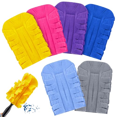 12 Pcs Reusable Duster Refills Washable Pads, Bright Color - color: Bright Color