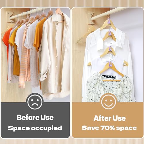 Mlici 60 Pcs Space Saving Hanger Connect Hooks for Closet Organizer, Purple - color: Purple