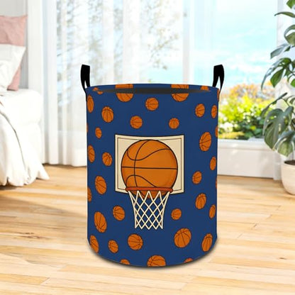 Basketball Oxford Cloth Laundry Basket with Handles 19.7"X15.7" - color: Basketball