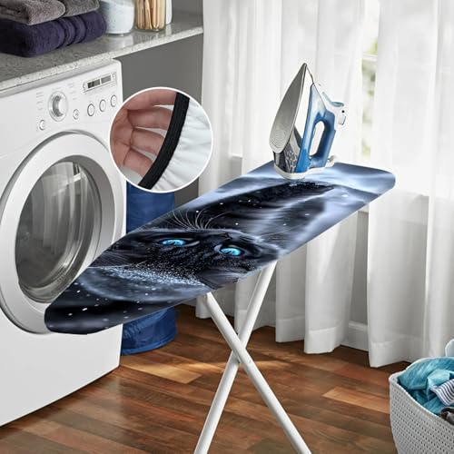 Nuxovilar Snowy Black Cat Ironing Board Cover 15x54 Inches Polyester - color: Ytt03454