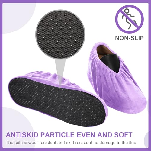 JaGely 11 Pair Reusable Cloth Shoe Covers for Indoors, Light Purple - color: Light Purple