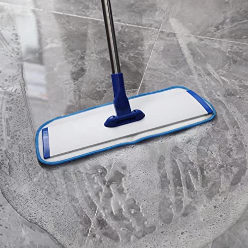 18" Professional Microfiber Mop Floor Cleaning mop, Flat Mop with Stainless Steel Handle,4 Reusable Washable Mop Pads and mop Pads Brush,Microfiber Mop for Hardwood (18" Microfiber Mop)