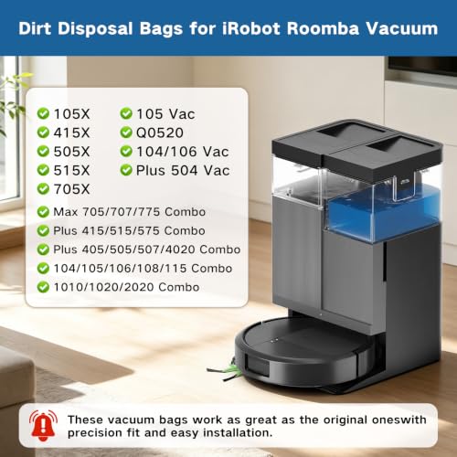 20 Pack Dust Bags for Roomba 105X, 415X, 505X, 705X Robot Vac Accessories - size: 20 Pack
