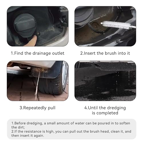 Auto Sunroof Drain Cleaning Tool, Flexible Tube Cleaning Brush, Flexible Drain Brush Extra Long Pipe Cleaners for Car Sunroof, Windshield Wiper Drain Hole (78 Inch)